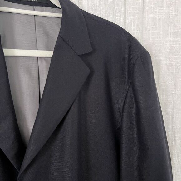 J. Ferrar Black 100% Silk 3 Button Satin Lined Blazer Sport Coat - Size 42R - Picture 5 of 11